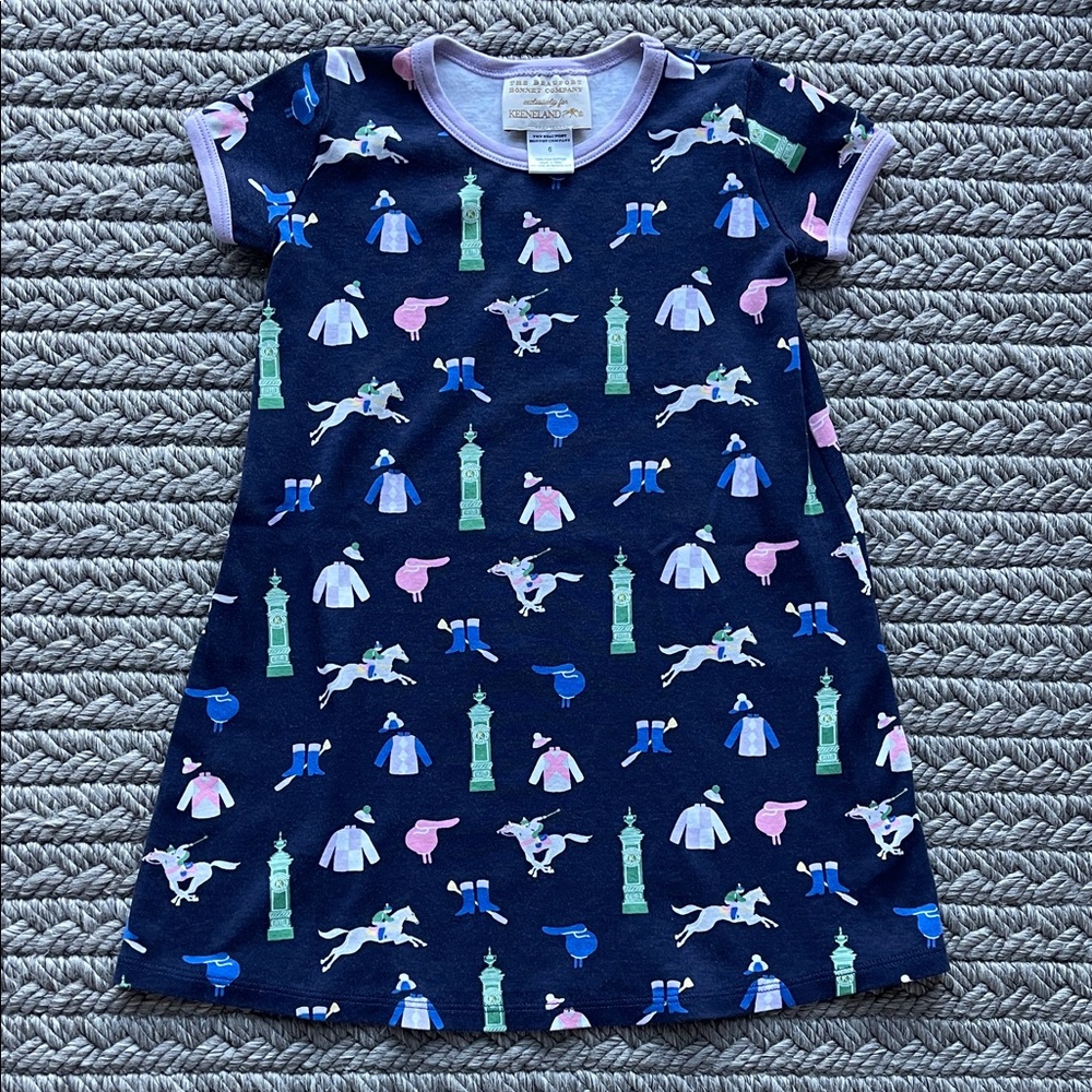 The Beaufort Bonnet Company Navy Dress with Playful Print